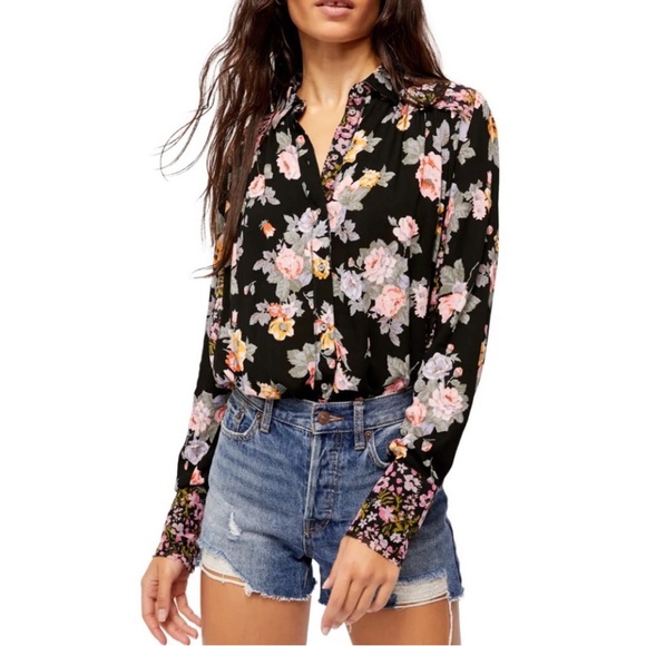 Free People Hold On To Me Printed Top Size XL - Picture 4 of 10